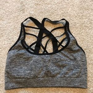 Women's Heather Gray Strappy Sports Bra